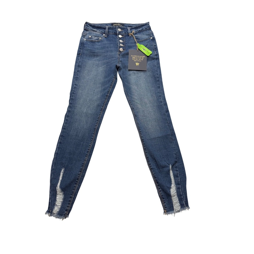 Indigo‎ Rein High Rise Skinny Jeans Recycled Denim Button Fly Blue Womens 5/26